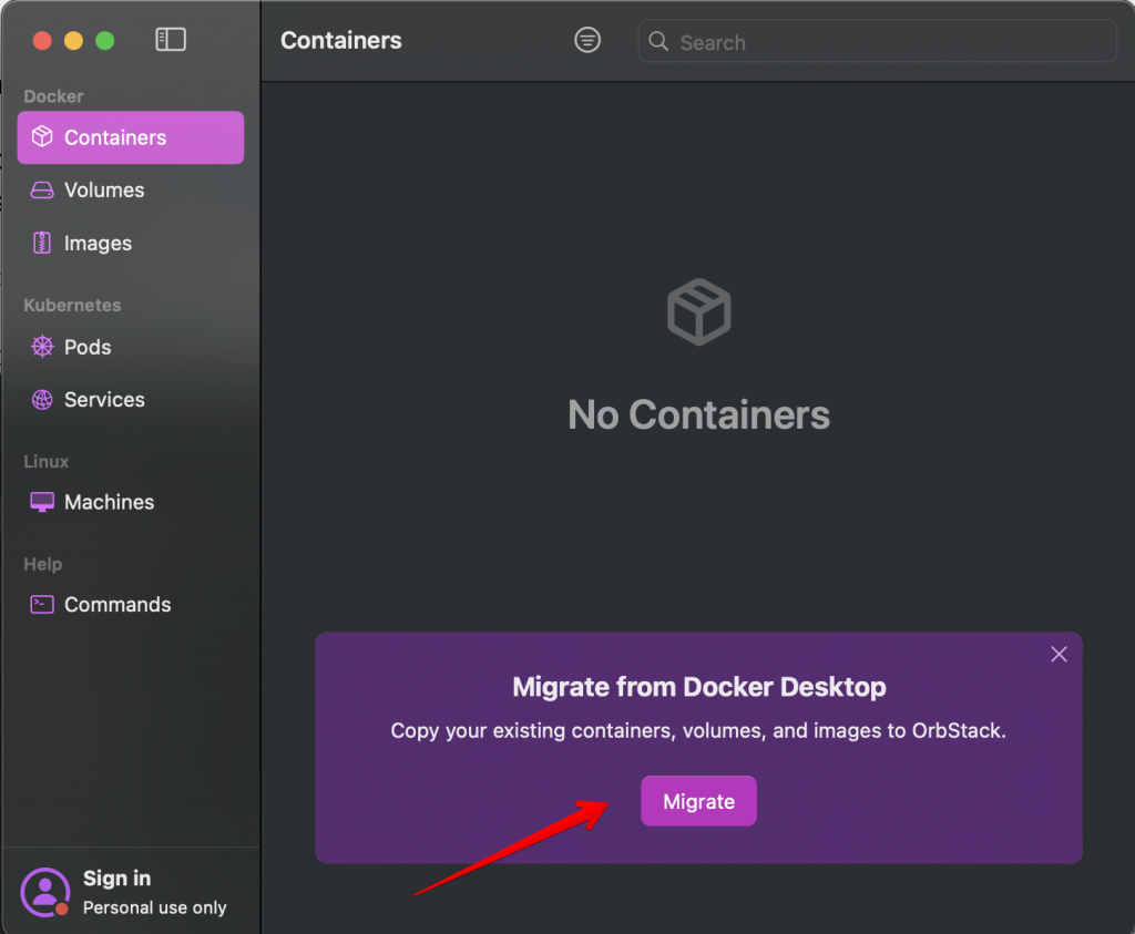 OrbStack Migrate